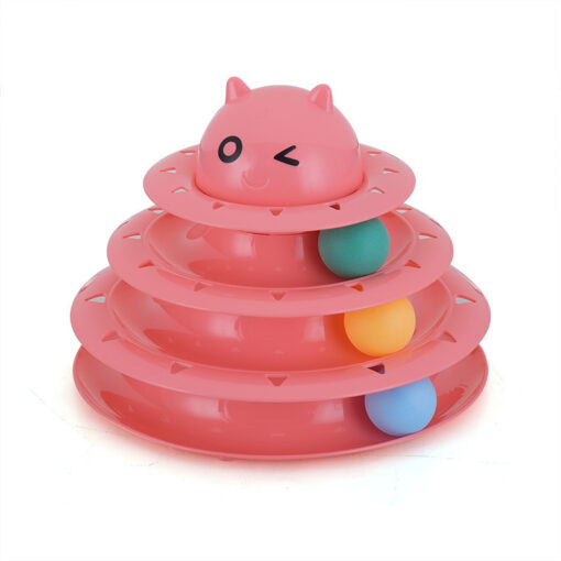 Interactive Three-layer Towers Tracks Roller Puzzle Cat Toy - Image 2