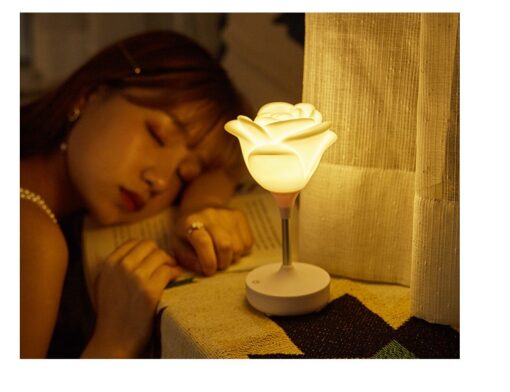 Creative Bedroom Silicone Touch Rose USB Night Light Lamp - Image 7