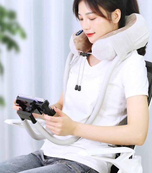 2 in 1 U-shaped Phone Cervical Massage Pillow Holder