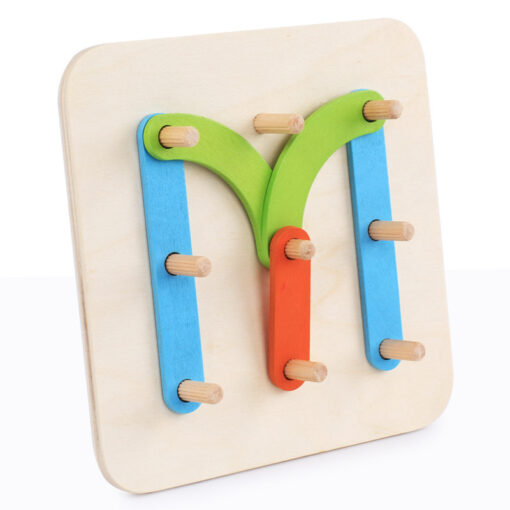 Baby Wooden DIY Letter Number Puzzle Stacking Learning Toy - Image 2