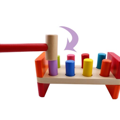 Montessori Toddlers Wooden Pounding Bench Mallet Toy - Image 3