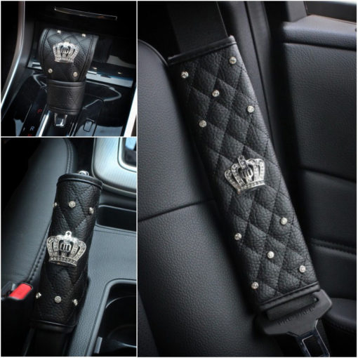 Universal Diamond-studded Crown Gear Handbrake Cover