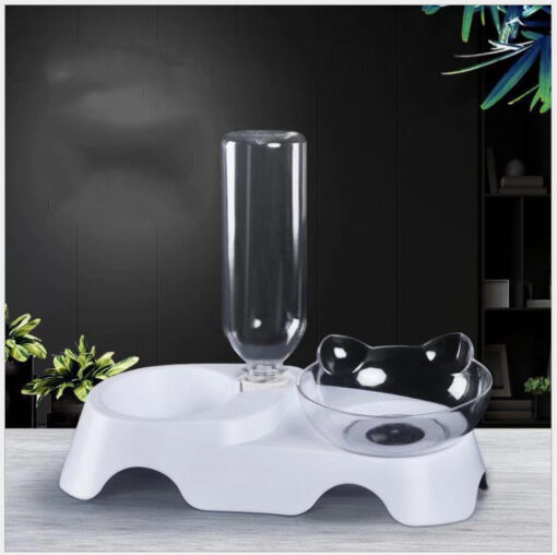 Plastic Tilted Elevated Pet Food Water Stand Feeder Bowls