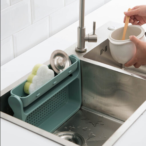 Kitchen Punch-free Fruits Vegetables Folding Drain Basket Shelf - Image 2