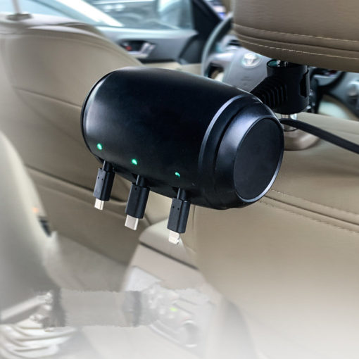 Universal 3 in1 Telescopic Car Headrest Charging Station