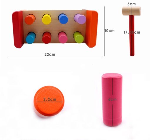 Montessori Toddlers Wooden Pounding Bench Mallet Toy - Image 5