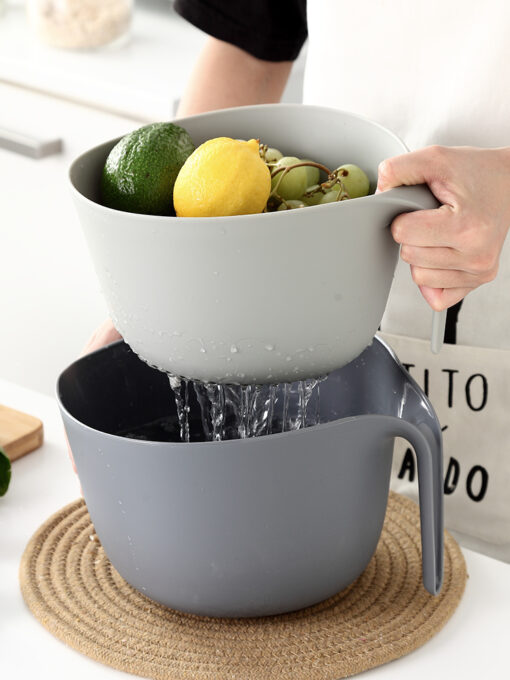 Double-layer Fruits Vegetable Food Strainers Bowl