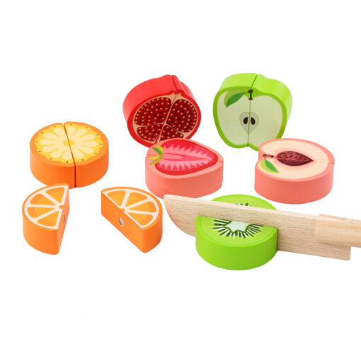 Montessori Educational Wooden Cut Fruit Count Numbers Toy - Image 2