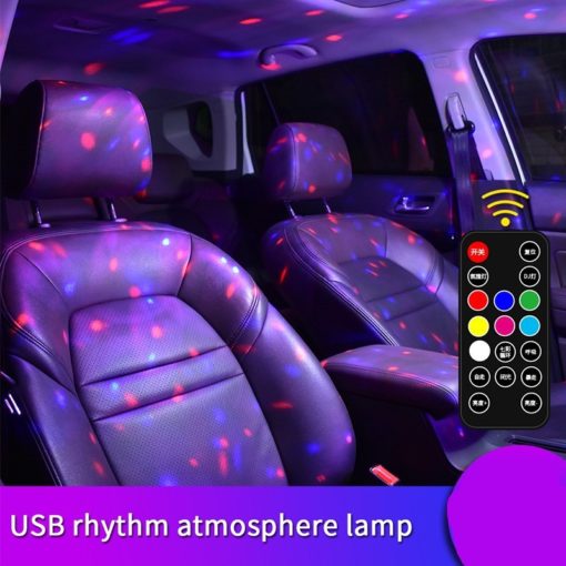 Colorful USB Rechargeable In-car Ambient Light Lamp