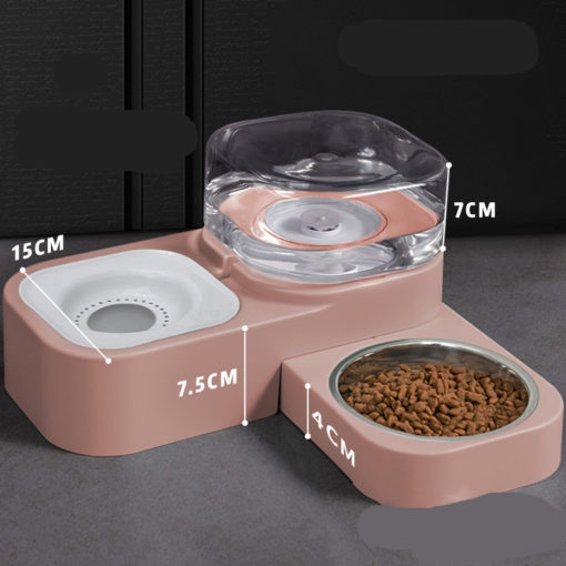 Detachable Stainless Steel Automatic Pet Double Food Bowl
