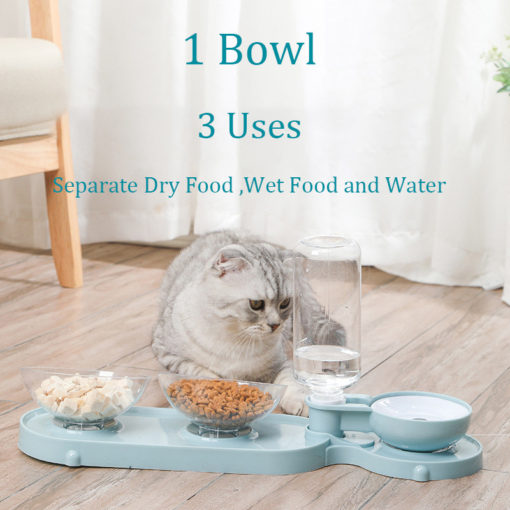 Automatic Pet Double Slow Food Feeder Water Drinking Bowl