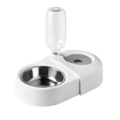 Automatic Cat Dog Water Drinking Fountain Food Feeder Bowl