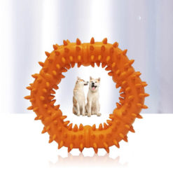 Non-toxic Circle Rubber Dog Teething Cleaning Ring Pet Toy