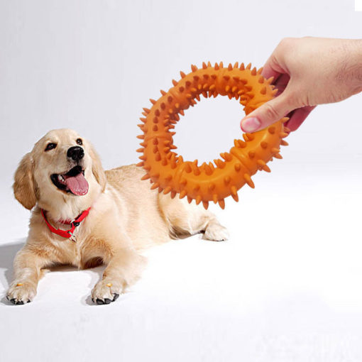 Non-toxic Circle Rubber Dog Teething Cleaning Ring Pet Toy