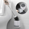 Wall Mounted Soft Bristle Rubber Toilet Cleaning Brush