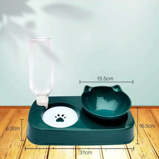 Cute Double Pets Food Water Bowl Feeder Holder Drinker - Image 3