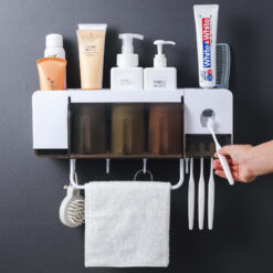Wall Mounted Toothbrush Toothpaste Squeezer Holder