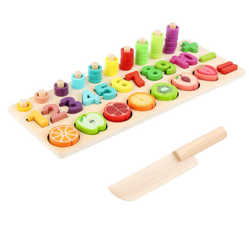 Montessori Educational Wooden Cut Fruit Count Numbers Toy