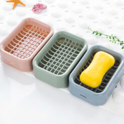 Double Layer Toilet Hand Soap Dish Drain Rack Holder