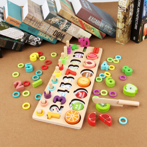 Montessori Educational Wooden Cut Fruit Count Numbers Toy - Image 5