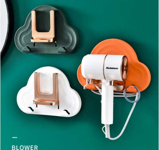 Wall-Mounted Punch-Free Hair Dryer Storage Holder