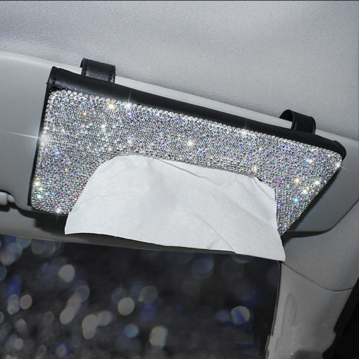 Creative Bling Diamond Car Hanging Sun Visor Paper Holder