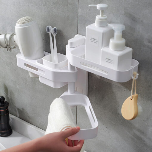 Wall-Mounted Rotating Bathroom Storage Corner Rack