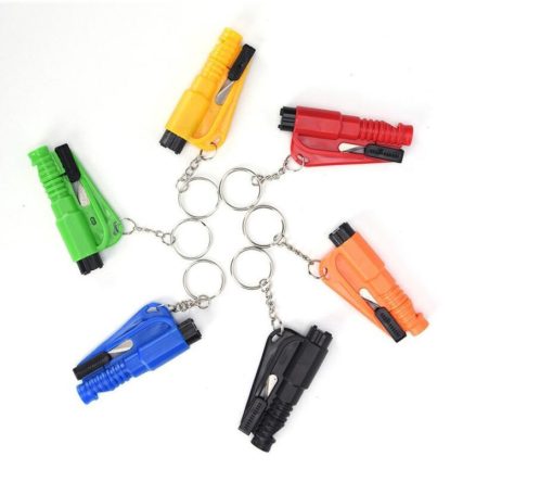 Creative 3 in 1 Mini Emergency Car Safety Hammer Keychain