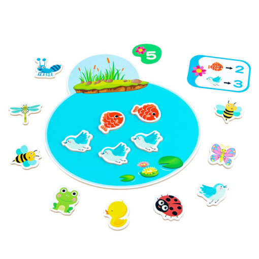 Interactive Wooden Counting Pond Animals Game Baby Toys - Image 3