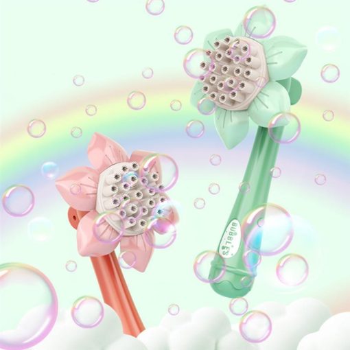 Portable Sunflower Shape Bubble Blower Machine Wand Toy