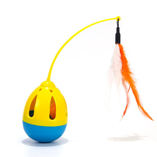 Funny Cats Catching Feather Tumbler Rolling Ball Teaser Toys