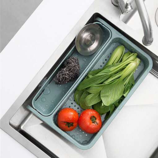 Kitchen Punch-free Fruits Vegetables Folding Drain Basket Shelf - Image 4