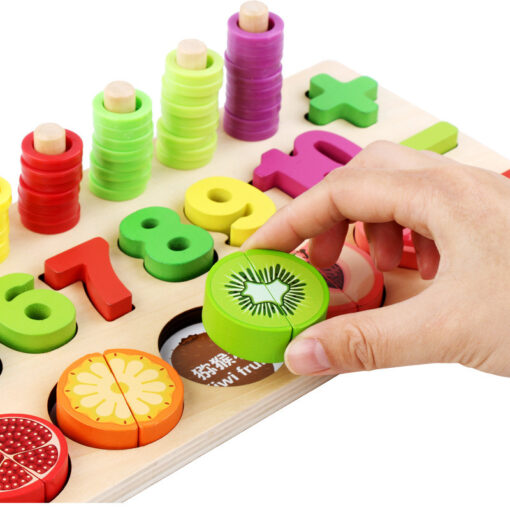 Montessori Educational Wooden Cut Fruit Count Numbers Toy - Image 3