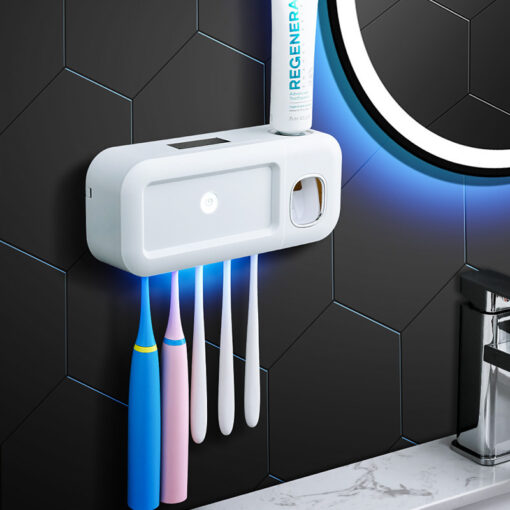 Automatic UV Disinfection Toothbrush Squeezer Holder