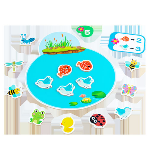 Interactive Wooden Counting Pond Animals Game Baby Toys - Image 4