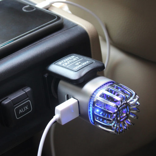 Portable 2 in 1 Dual USB Port Charging Car Air Ionic Purifier