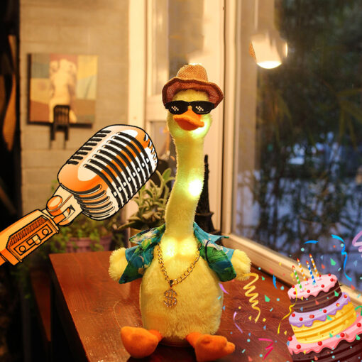 Lovely Dancing Plush Duck Shake Swing Singing Talking Toy