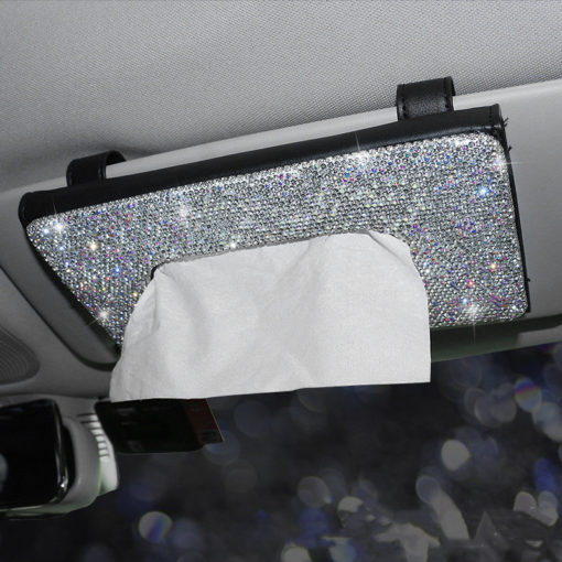 Creative Bling Diamond Car Hanging Sun Visor Paper Holder