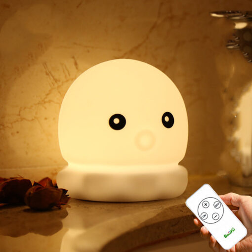 Creative Silicone Touch Octopus LED Night Light Bedroom Lamp