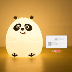 Colorful Silicone Panda Night Light Bedroom Bedside Lamp