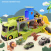 Colorful Dinosaurs Transport Truck Car Carrier Playset Toy
