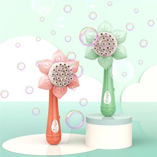 Portable Sunflower Shape Bubble Blower Machine Wand Toy