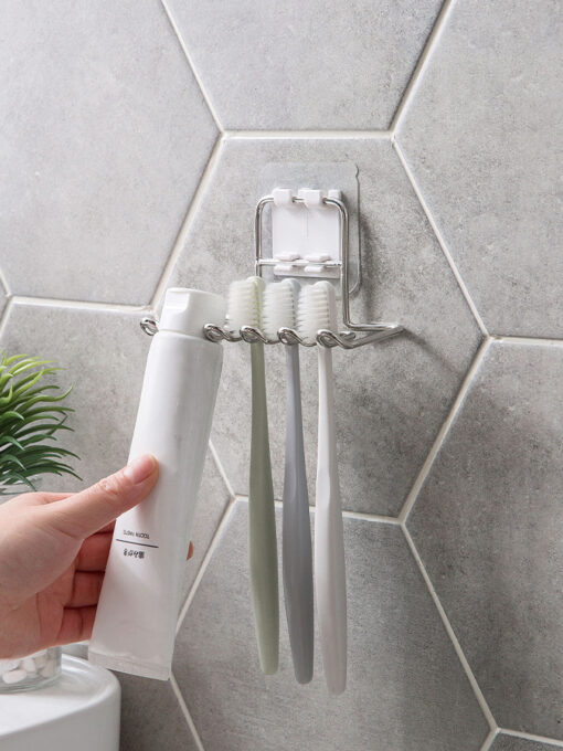 Stainless Steel Suction Toothbrush Toothpaste Holder