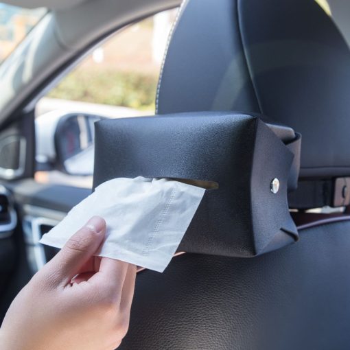 Creative Car Armrest Leather Drawer Tissue Box Holder