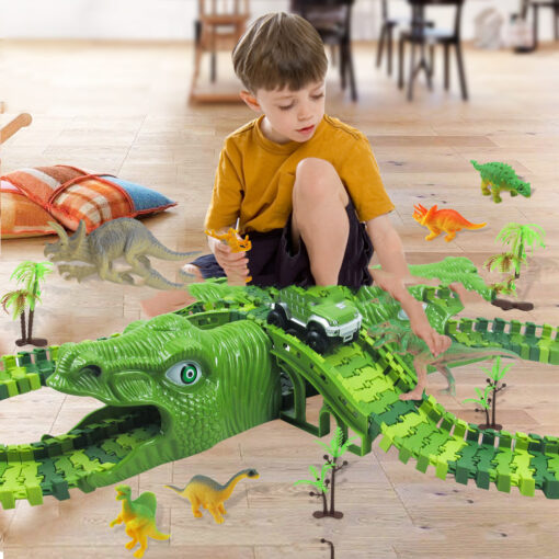 Dinosaur Race Track Road Railway Magical Racing Track Toy