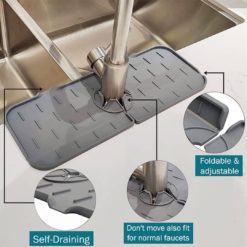 Silicone Kitchen Faucet Splash Catcher Mat Sink Protector