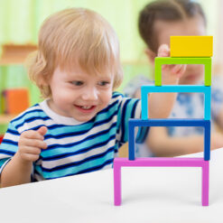Wooden Montessori Geometric Rainbow Stacking Toys