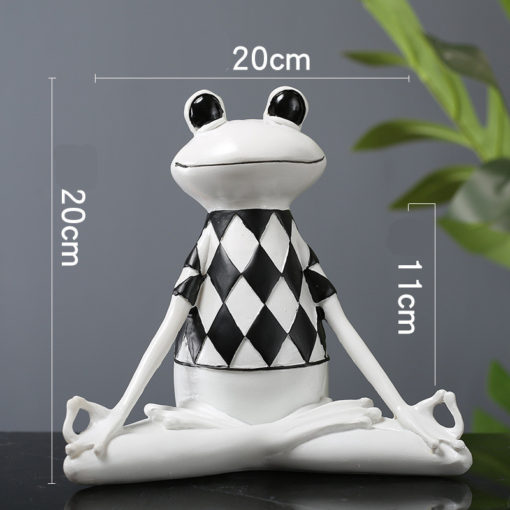 Creative Cute Yoga Frogs Gesture Statue Desk Ornament