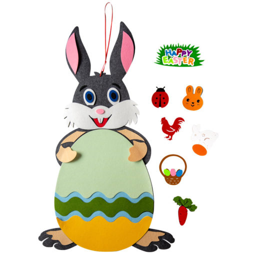 Easter Kids DIY Felt Bunny Pendants Detachable Alphabet Toy