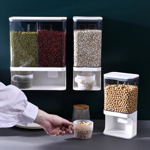 Wall-mounted Transparent Food Storage Container Dispenser